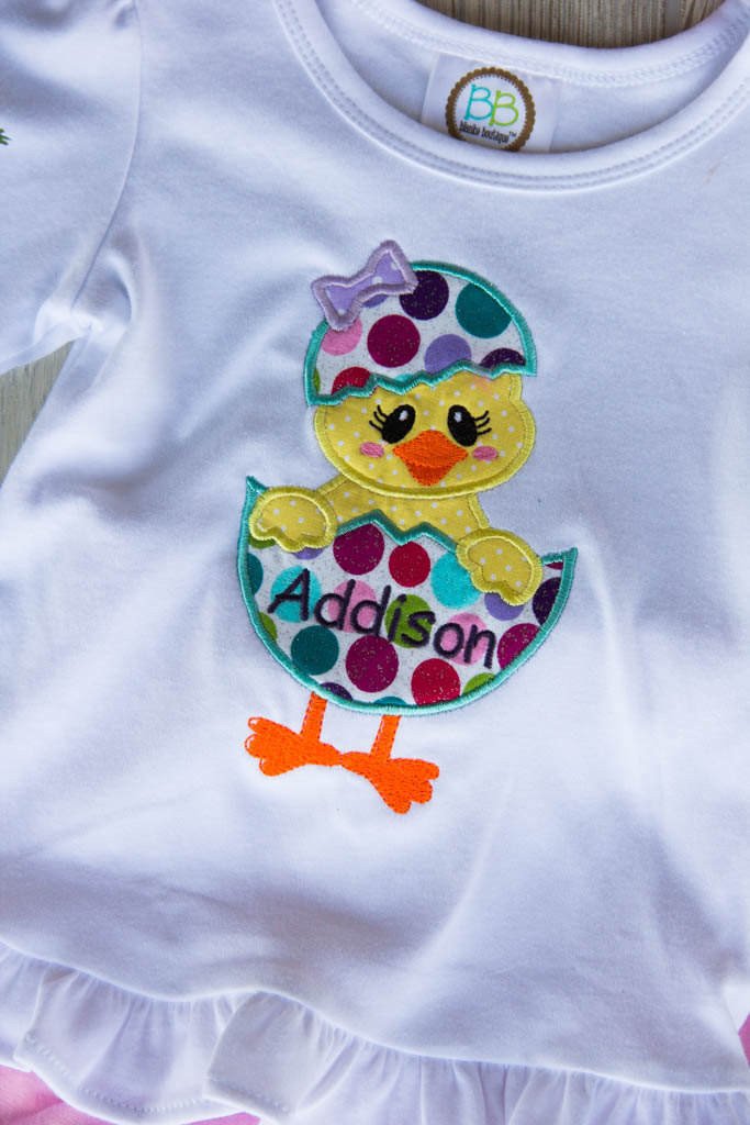 Colorful Easter Egg Outfit w/ Name Darling Custom Designs