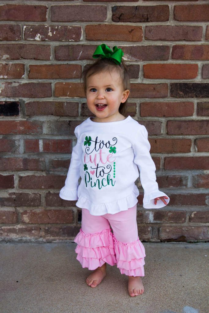 Saint Patrick's Day Outfit - Too Cute to Pinch Darling Custom Designs
