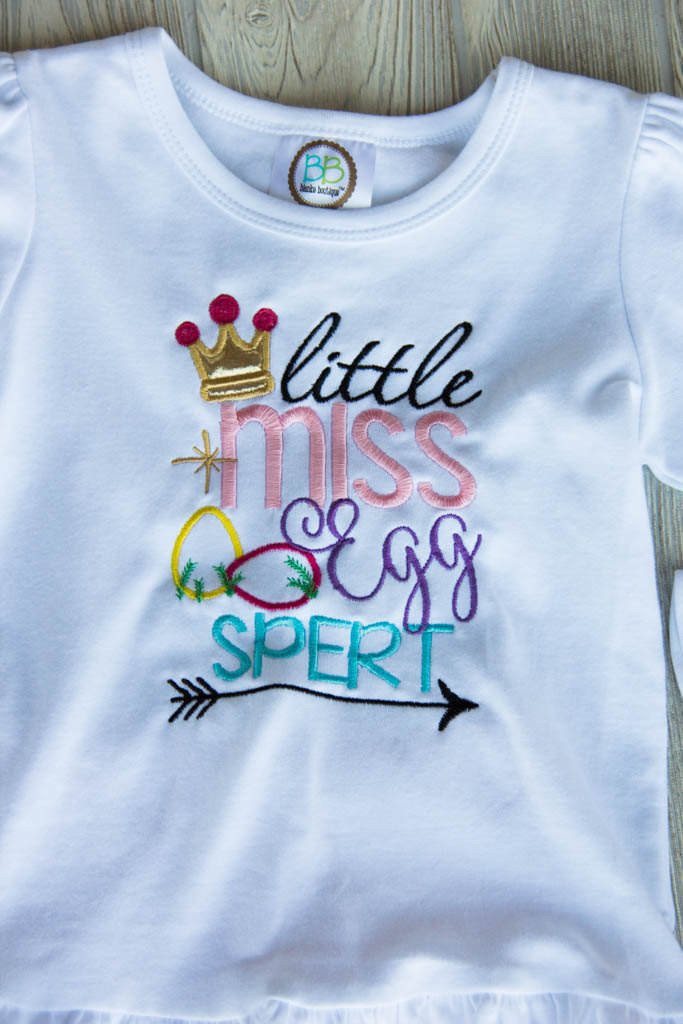 Little Miss "EGGSpert" Easter Outfit Darling Custom Designs