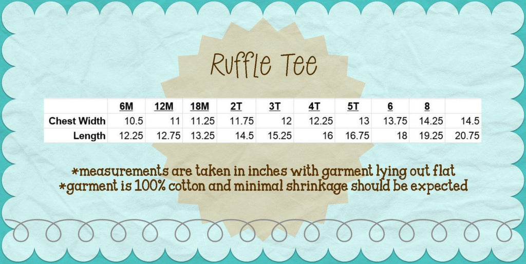 Into the Wild Age Ruffle Tee size chart
