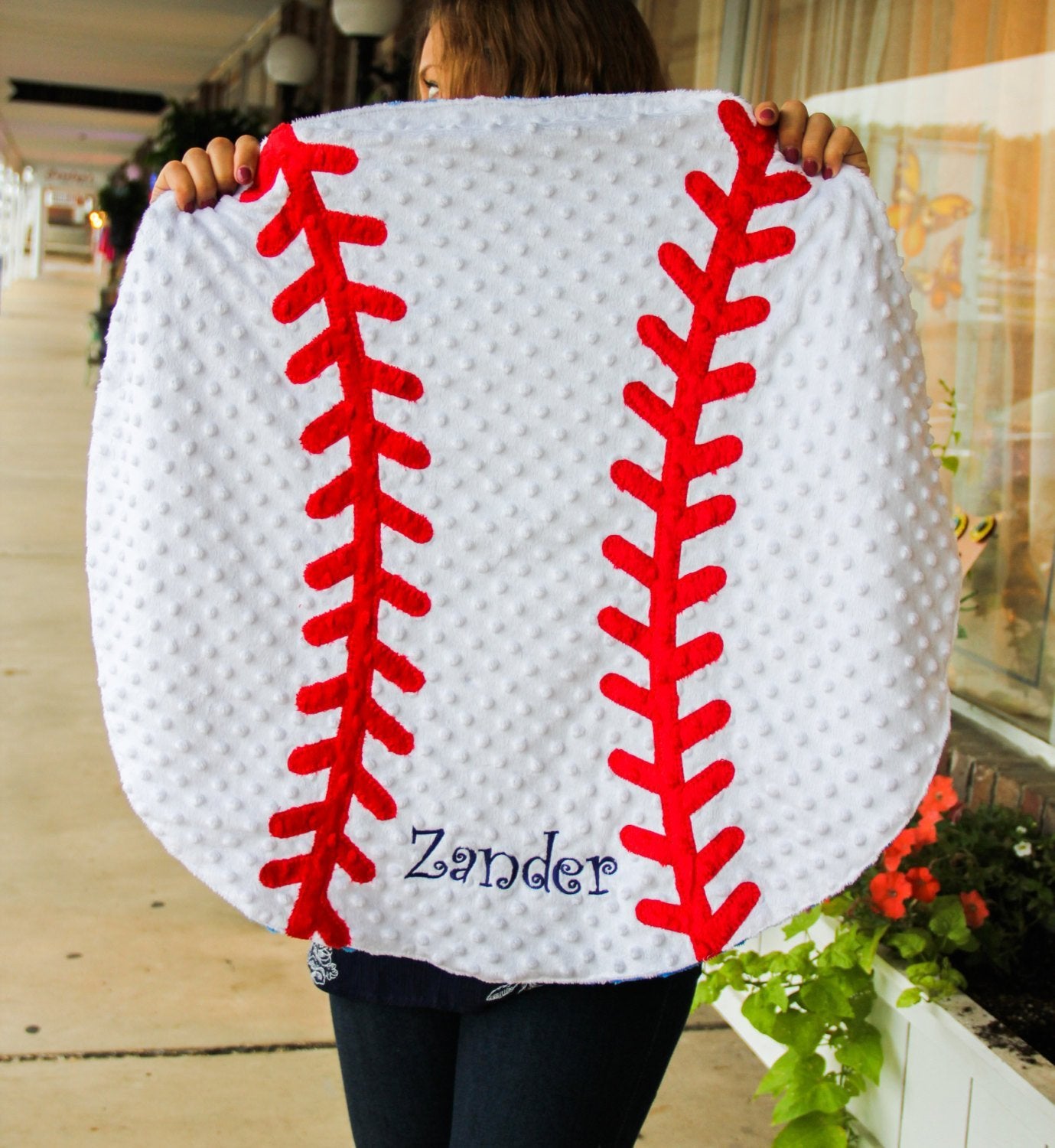Baseball Baby Blanket with Embroidered Name Darling Custom Designs