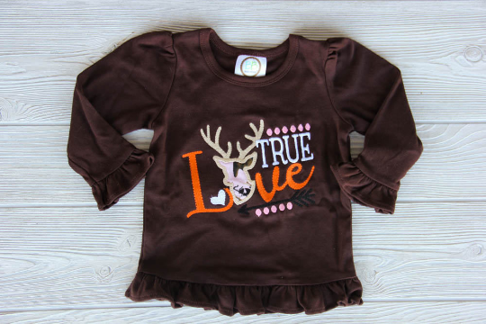 True Love Ruffled Tee Shirt Darling Custom Designs
